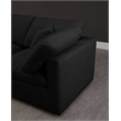 Maklaine Contemporary Velvet Modular Sectional in Black Finish