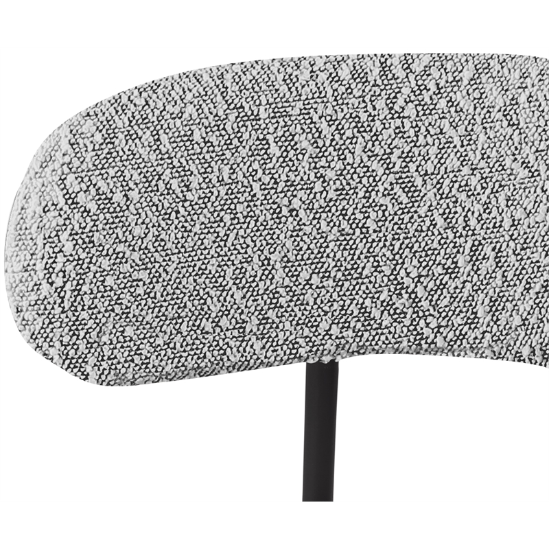 Maklaine Contemporary Rich Gray Boucle Fabric Stool (Set of 2)