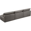 Maklaine Contemporary Gray Velvet Modular 3 Piece Armless Sofa