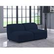 Maklaine Contemporary Navy Durable Linen Textured Modular Sofa