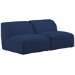 Maklaine Contemporary Navy Durable Linen Textured Modular Sofa