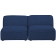 Maklaine Contemporary Navy Durable Linen Textured Modular Sofa