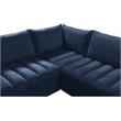 Maklaine Contemporary Soft Navy Finish Velvet Modular Sectional