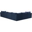 Maklaine Contemporary Soft Navy Finish Velvet Modular Sectional