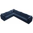 Maklaine Contemporary Soft Navy Finish Velvet Modular Sectional