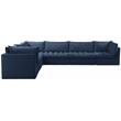 Maklaine Contemporary Soft Navy Finish Velvet Modular Sectional