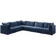 Maklaine Contemporary Soft Navy Finish Velvet Modular Sectional