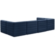 Maklaine Contemporary Soft Navy Finish Velvet Modular Sectional