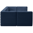 Maklaine Contemporary Soft Navy Finish Velvet Modular Sectional