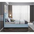 Maklaine Contemporary Light Blue Linen Textured Fabric Full Bed