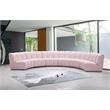 Maklaine Contemporary Upholstered Pink Velvet 6pc. Modular Sectional