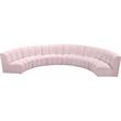 Maklaine Contemporary Upholstered Pink Velvet 6pc. Modular Sectional