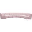Maklaine Contemporary Upholstered Pink Velvet 6pc. Modular Sectional