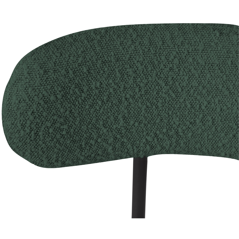 Maklaine Contemporary Rich Green Finish Boucle Fabric Stool (Set of 2)