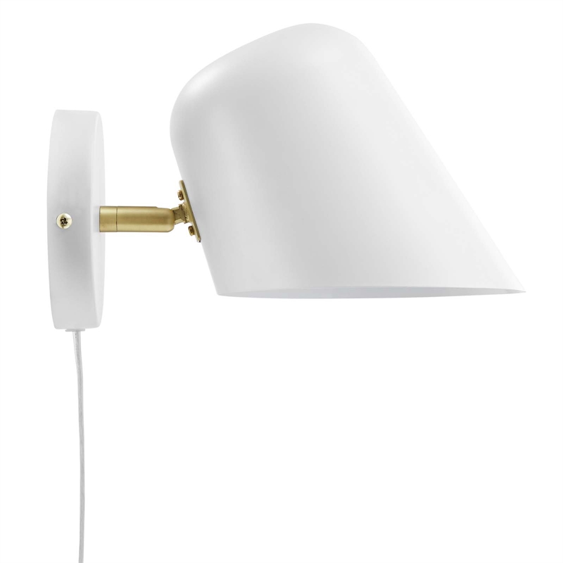 Maklaine Contemporary 1-Light Metal Swivel Wall Sconce in White