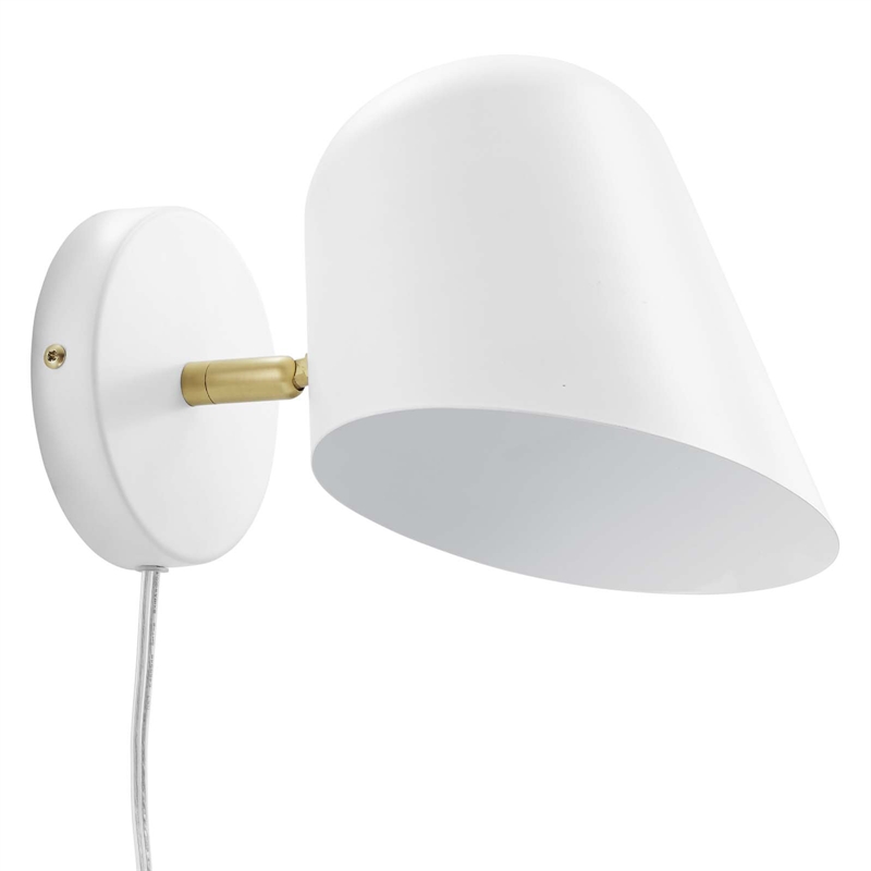 Maklaine Contemporary 1-Light Metal Swivel Wall Sconce in White