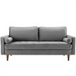 Maklaine Modern Style Performance Velvet Sofa in Gray Finish