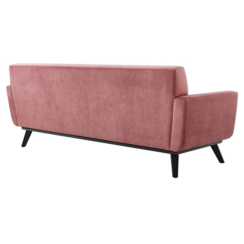 Maklaine Velvet Dusty Rose Pink Sofa Rectangular Stain-Resistant 90.5