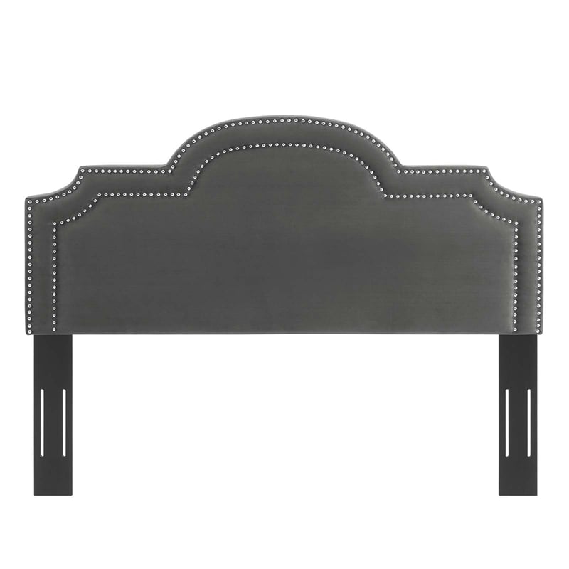 Maklaine Performance Velvet King/California King Headboard in Charcoal