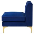 Maklaine Modern Channel Tufted Performance Velvet Armless Chair in Navy
