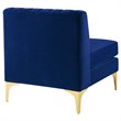 Maklaine Modern Channel Tufted Performance Velvet Armless Chair in Navy