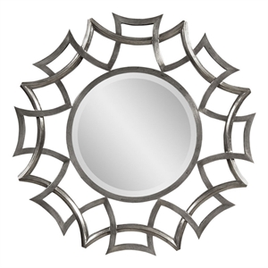 Maklaine Contemporary Modern Polyurethane Wall Mirror in Silver