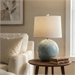 Maklaine Modern / Contemporary Table Lamp in Blue Finish Ceramic