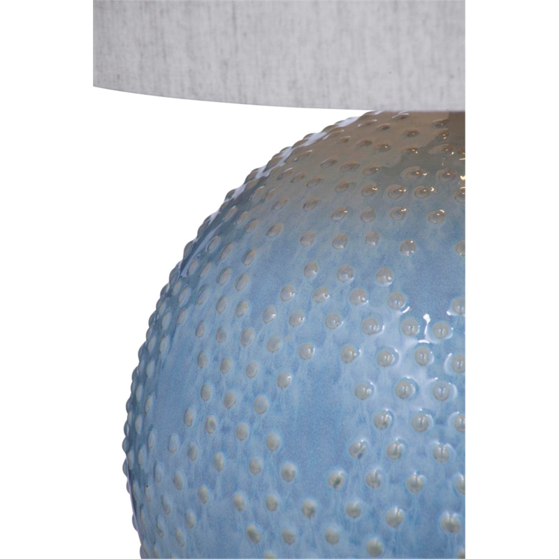 Maklaine Modern / Contemporary Table Lamp in Blue Finish Ceramic