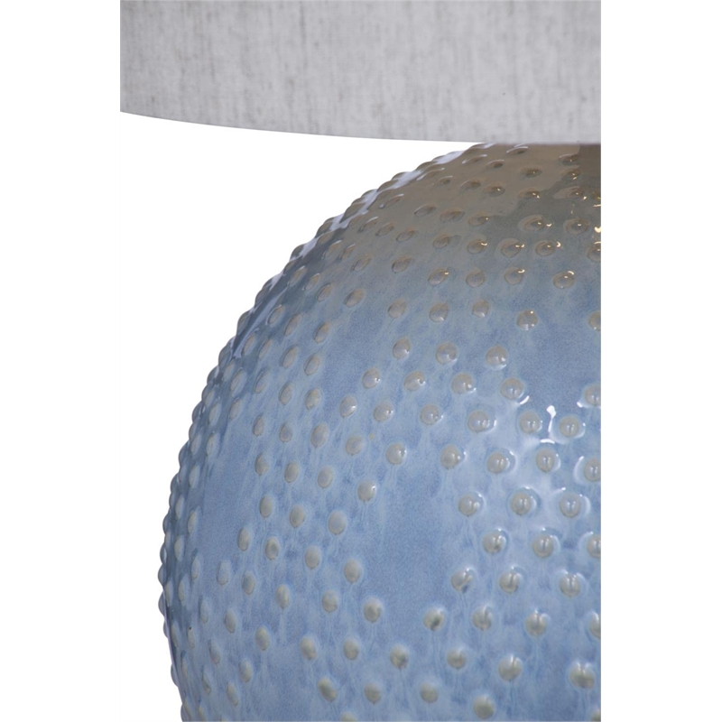Maklaine Modern / Contemporary Table Lamp in Blue Finish Ceramic