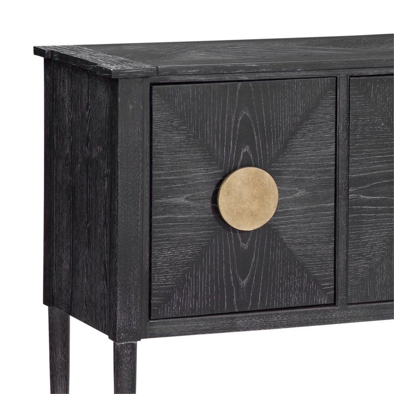Maklaine Modern / Contemporary Console Table in Black Finish Wood