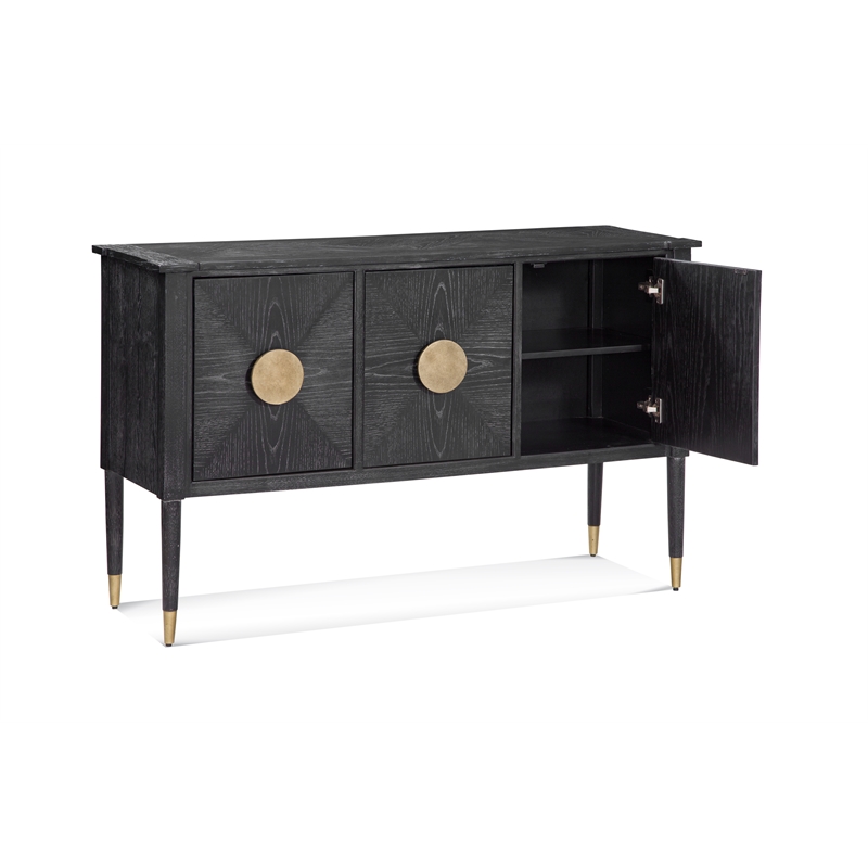 Maklaine Modern / Contemporary Console Table in Black Finish Wood