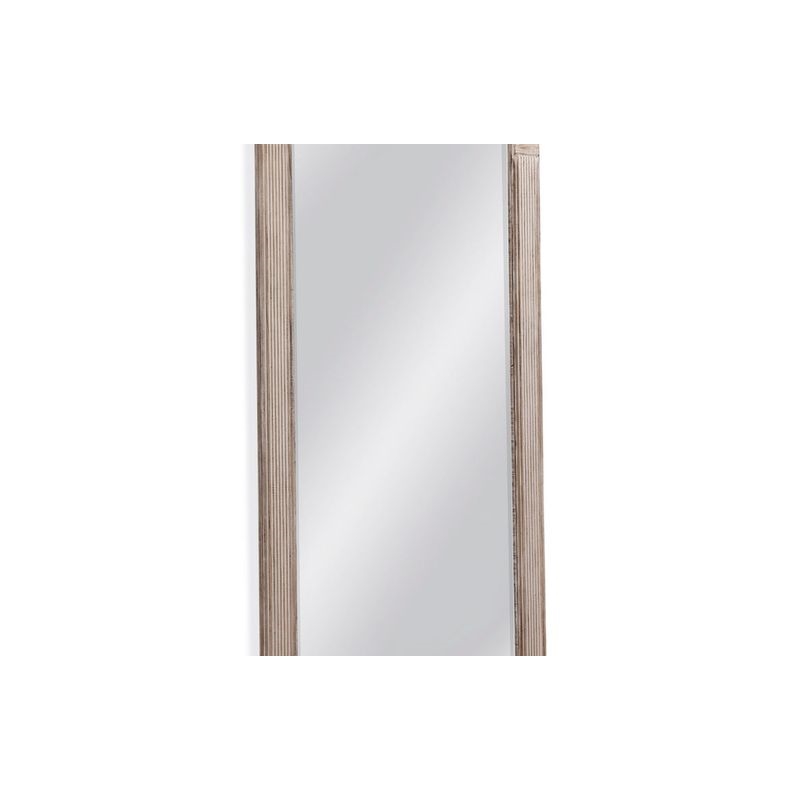 Maklaine Contemporary Resin Leaner Mirror in Distressed Gray Frame