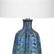 Maklaine Ceramic Blue Table Lamp Rectangular 15