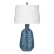 Maklaine Ceramic Blue Table Lamp Rectangular 15
