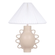 Maklaine Modern Contemporary Cream Finish Pleated Table Lamp