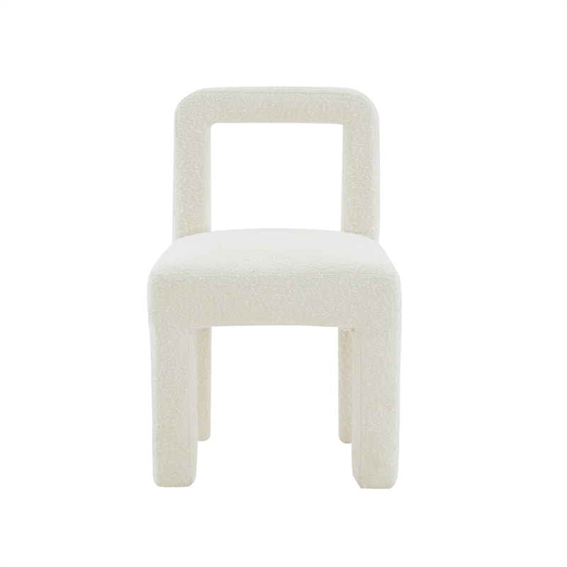 Maklaine Modern Contemporary Hazel Cream Boucle Dining Chair