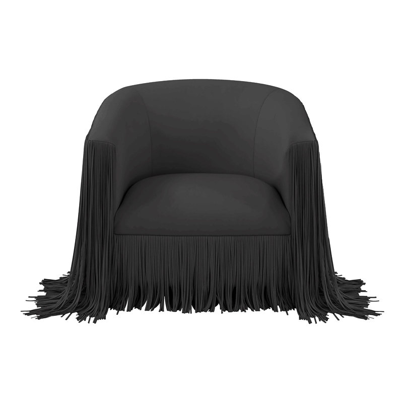 Maklaine Vegan Leather Black Swivel Chair Rectangular 30.5