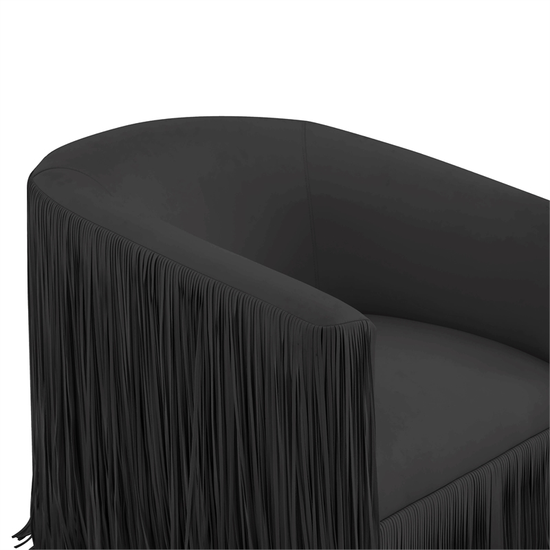 Maklaine Vegan Leather Black Swivel Chair Rectangular 30.5