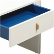 Maklaine 1-Drawer Transitional Wood Nightstand in Cream/Blue