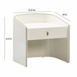 Maklaine 1-Drawer Transitional Wood Nightstand in Cream/Blue