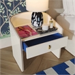Maklaine 1-Drawer Transitional Wood Nightstand in Cream/Blue