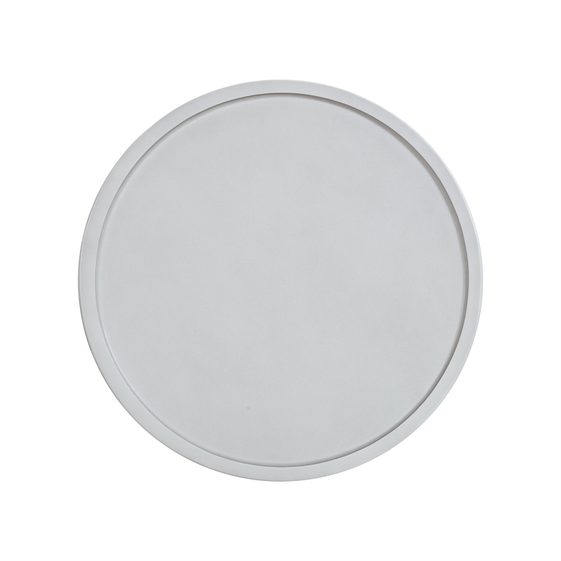 Maklaine Modern Contemporary Stone Side Table in White Finish