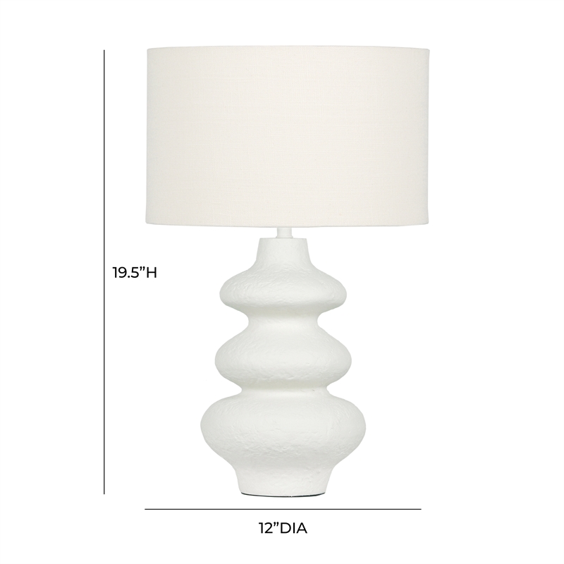 Maklaine Modern Contemporary Cream Finish Textured Table Lamp