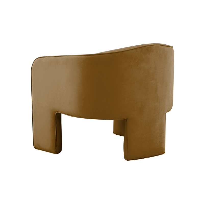 Maklaine Velvet Brown Accent Chair