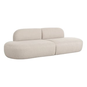 Maklaine Modern Contemporary Linen Fabric Sofa in Beige Finish