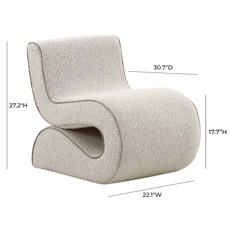 Maklaine Modern Contemporary Speckled Gray Boucle Accent Chair