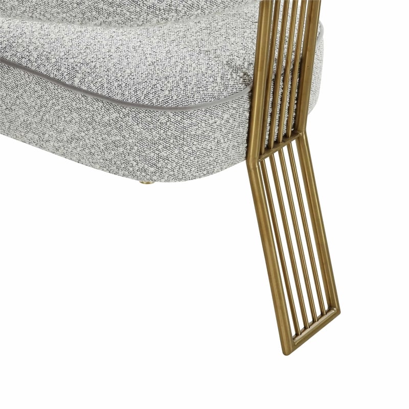 Maklaine Modern Contemporary Speckled Gray Boucle Dining Chair