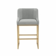 Maklaine Modern Contemporary Gray Pleated Velvet Counter Stool