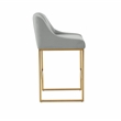 Maklaine Modern Contemporary Gray Pleated Velvet Counter Stool