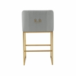 Maklaine Modern Contemporary Gray Pleated Velvet Counter Stool